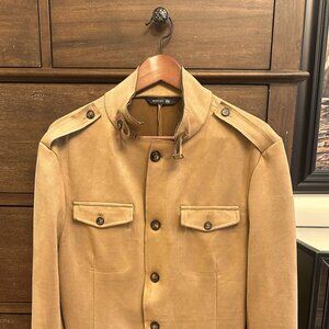 Ron Tomson Microsuede Safari Jacket - Stone